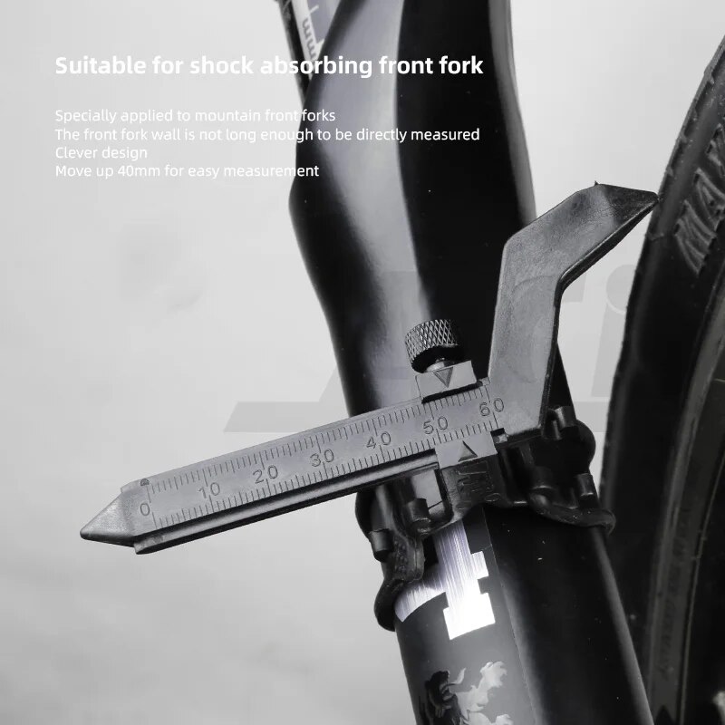 Compact Bike Rim Adjustment Gauge Built-In Scale Ruler Flexible Silicone Strap for Special-Shaped Frame Fork Bicycle Truing Tool