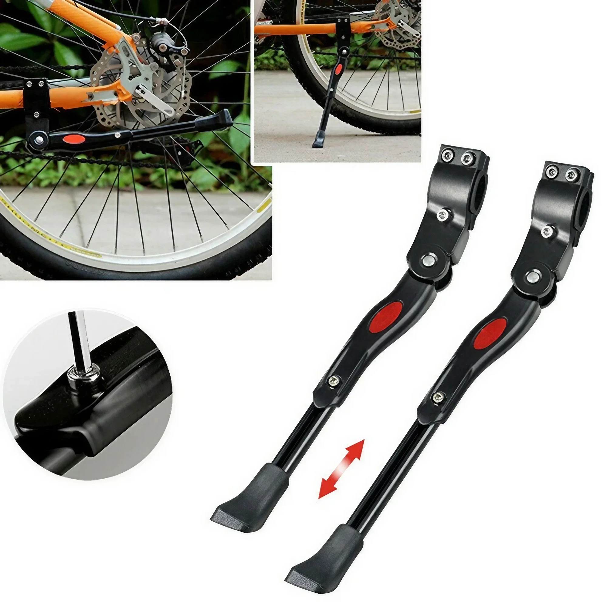 Bicycle Kickstand MTB Road Bike Stand Foot Support Aluminum Alloy Parking Rack Adjustable Length Rear Bracket Bike Accessories