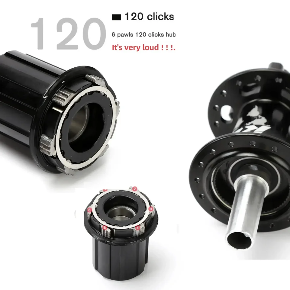 TANKE MTB 120 Click Hub 6 Bearing Bike Front Rear 28 32 36 Holes Disc Brake QR Bicycle Mass Thunder Noisy Cube 6 Pawl Hubs TH390