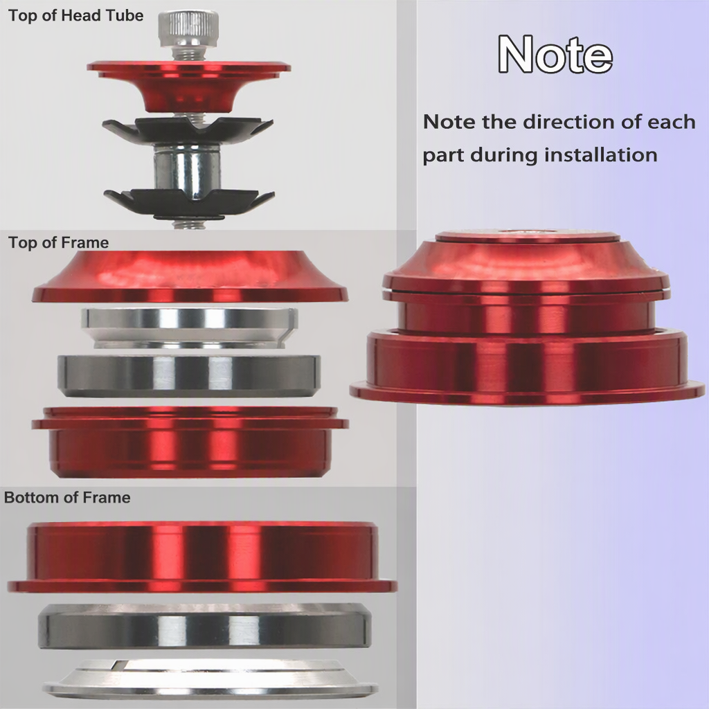 Bicycle Headset Press-Fit Double Sealed Bearing for Machined 44-44 44-55 44-56 Aluminum Alloy MTB Road Fixie Folding Bike