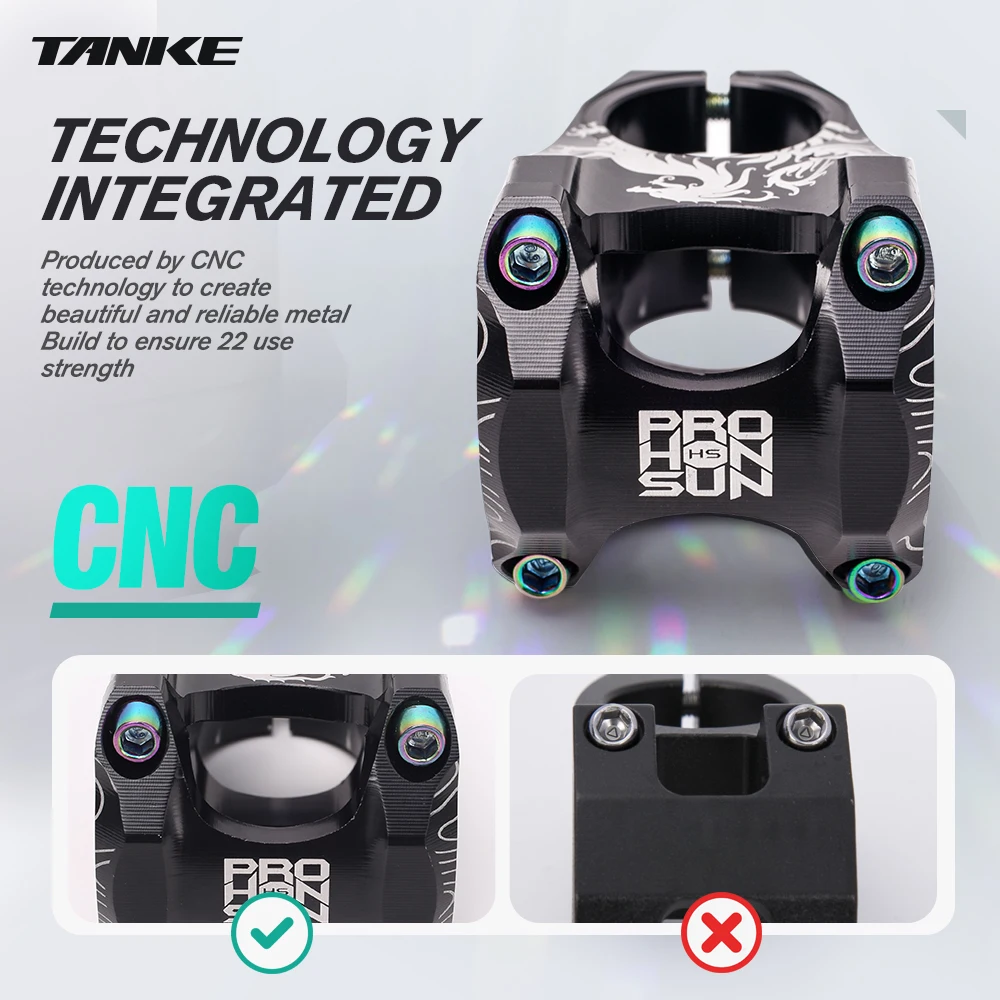 Tank Aluminum Alloy Mountain Bike Stem Ultralight High Strength 31.8mm Handlebar 28.6mm Fork 45mm DH AM XC CNC Stem