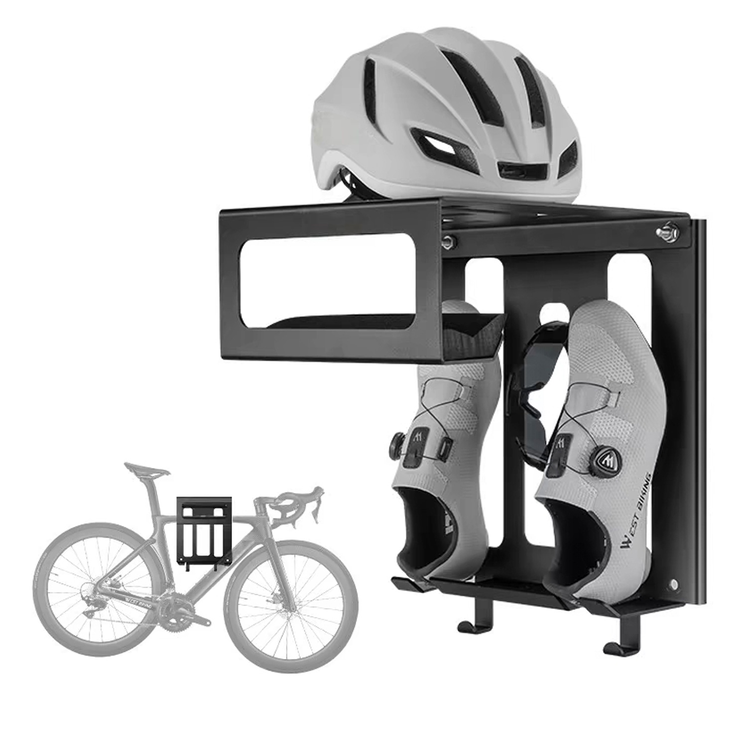 Heavy Duty Bicycle Wall Mount Rack Hot-Rolled Steel 25KG Max Load Capacity for Road MTB Bike Storage