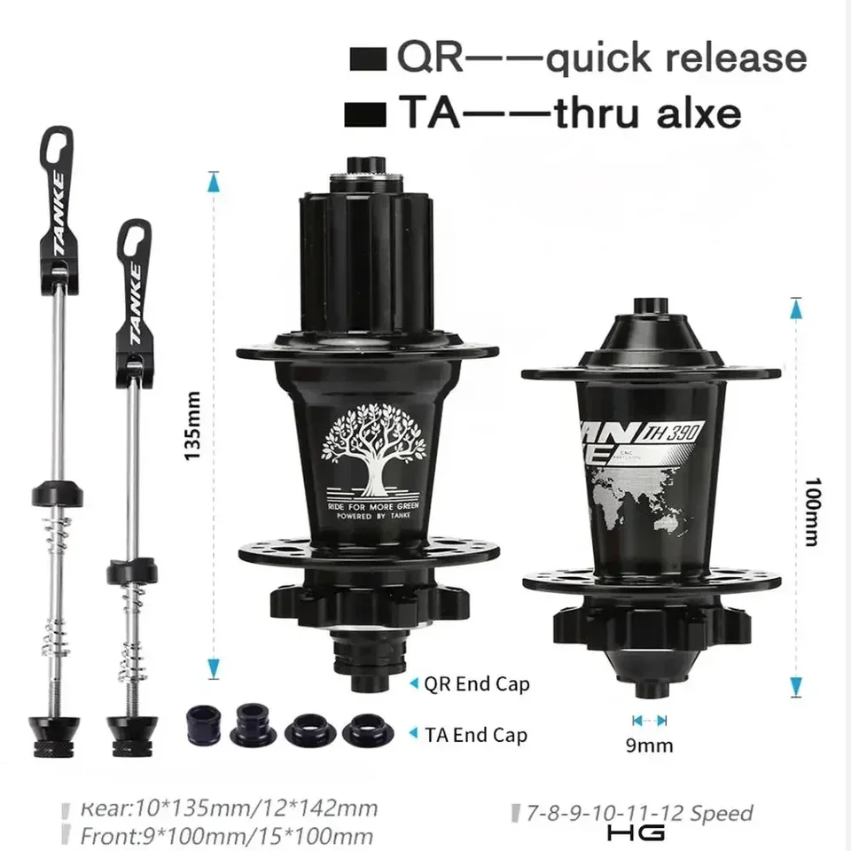 TANKE MTB 120 Click Hub 6 Bearing Bike Front Rear 28 32 36 Holes Disc Brake QR Bicycle Mass Thunder Noisy Cube 6 Pawl Hubs TH390