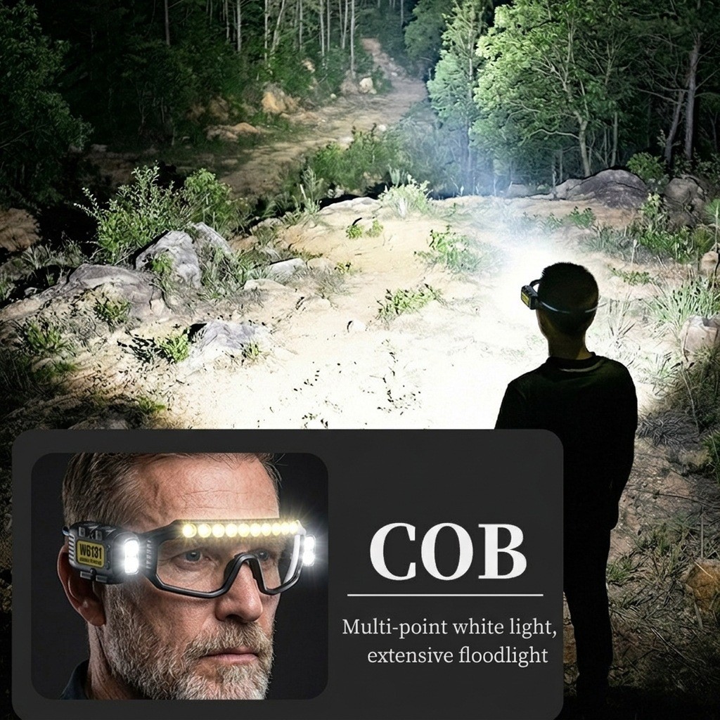 LED Safety Glasses Headlights Multifunctional Goggle Light TYPE-C Rechargeable Headlamp Flashlight Work Repair Emergency Lamp