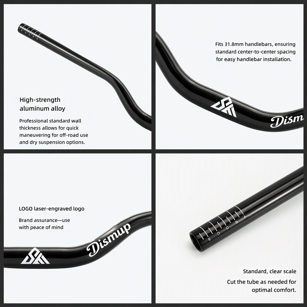 DISRUP CNC 780/800mm Mountain Bike Swallow-shaped Riser Handlebar 31.8/35mm 2.6mm Wall Thickness Aluminum Alloy for Downhill