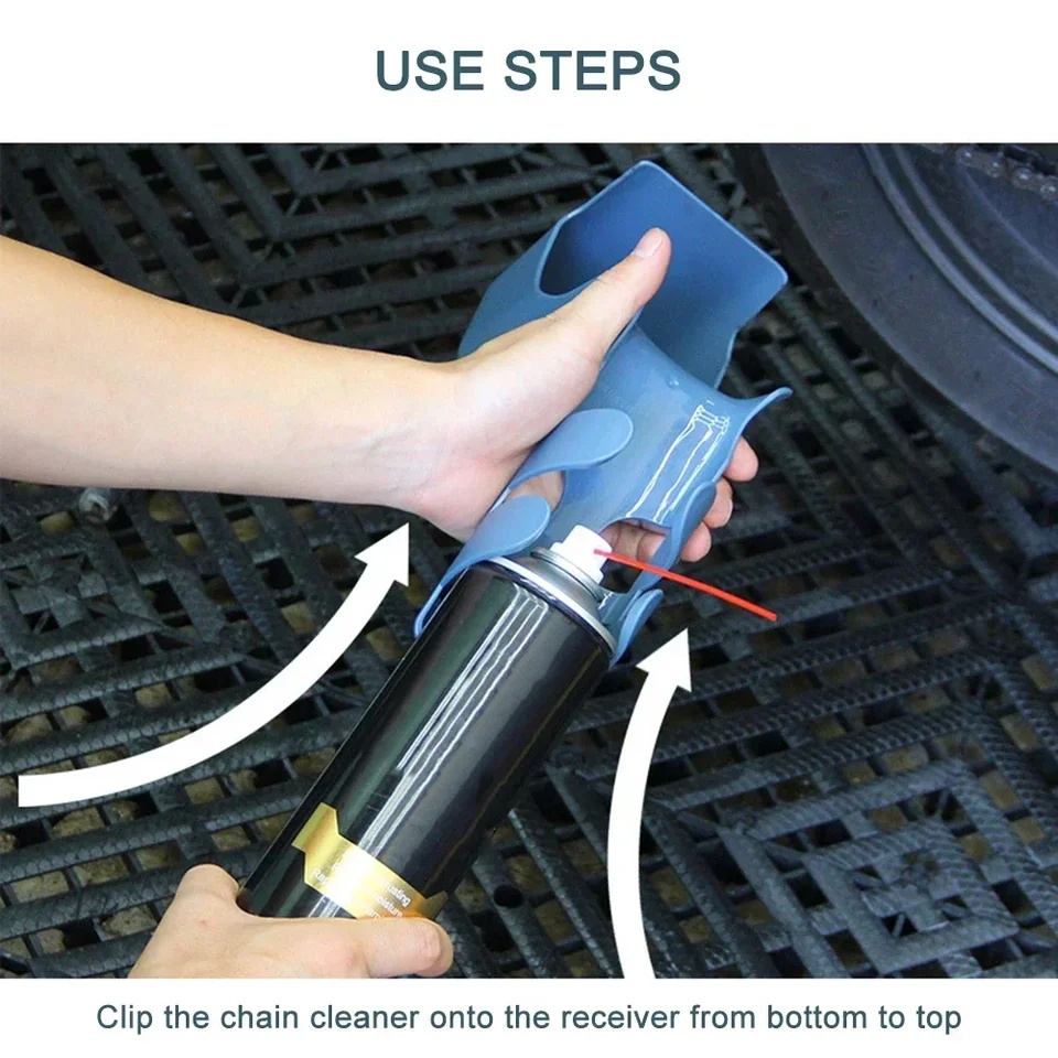 No-Splash ABS Bicycle Motorcycle Chain Oil Applicator Four-Channel Spray Outlet Design One-Hand Operation Cleaning Tool