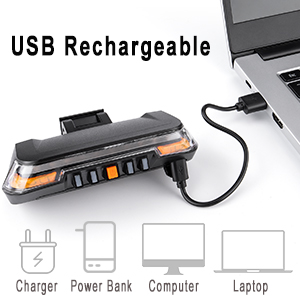 Bike Brake Light Wireless Remote High Brightness Turn Signal USB Rechargeable 360° Visible Cycling Safety Tail Light Waterproof