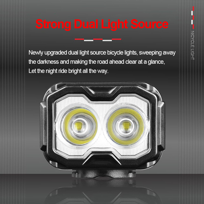 Aluminum Alloy LED Bicycle Front Light Type-C MTB Road Bike Headlight Easy to Install Highlight Flashlight Cycling Accessories