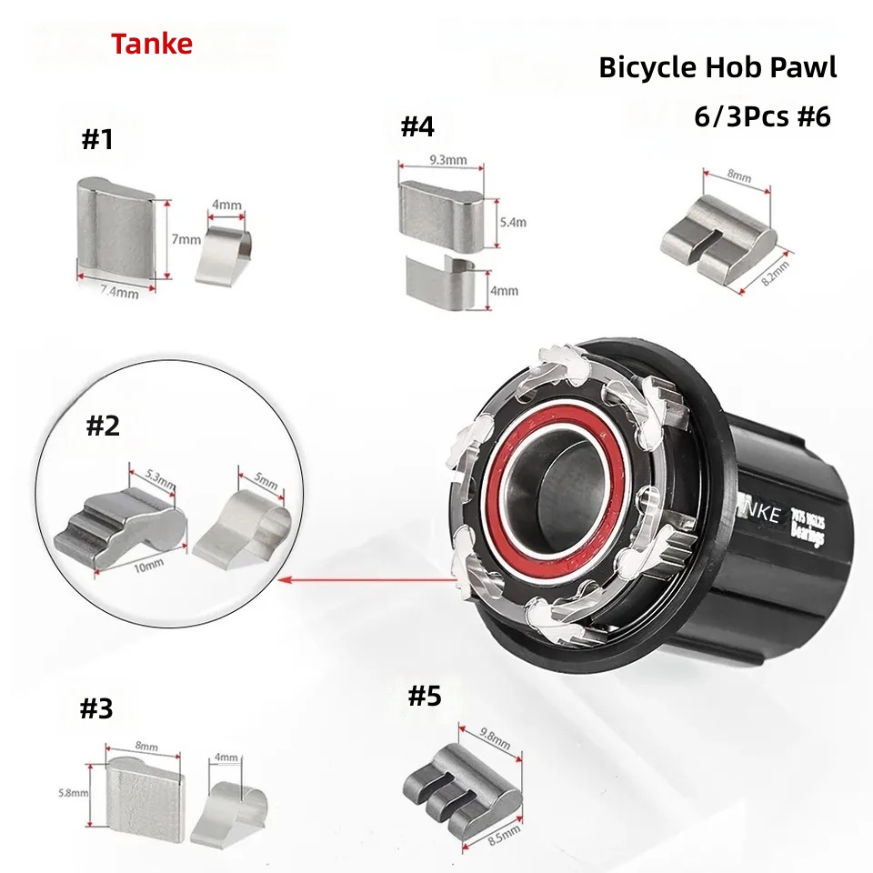 TANKE Stainless Steel Bicycle Freehub Pawl Kit Multiple Ratchet Pawl Spring Set for MTB Road Bike Hub Replacement Repair Parts