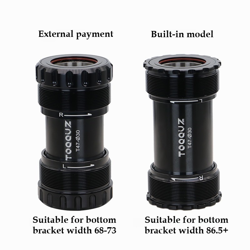 T47 Thread in Bicycle Bottom Bracket Ceramic Bearing CNC Anodized Aluminum Alloy Housing for Hollow Crankset Threaded Bike BB