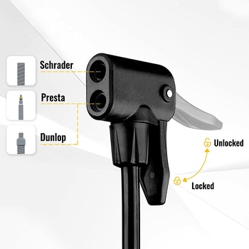Foot Pedal High Pressure Bicycle Air Pump with Gauge