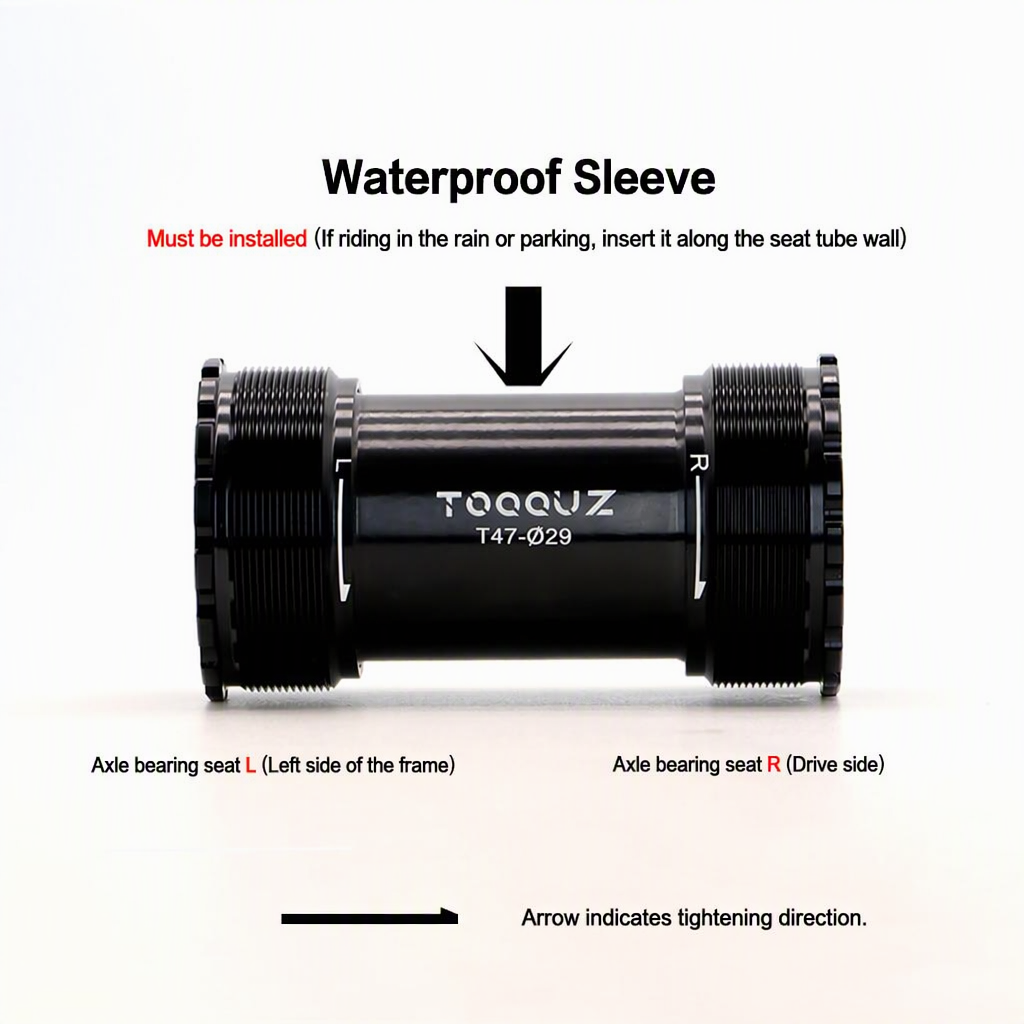 T47 Thread in Bicycle Bottom Bracket Ceramic Bearing CNC Anodized Aluminum Alloy Housing for Hollow Crankset Threaded Bike BB