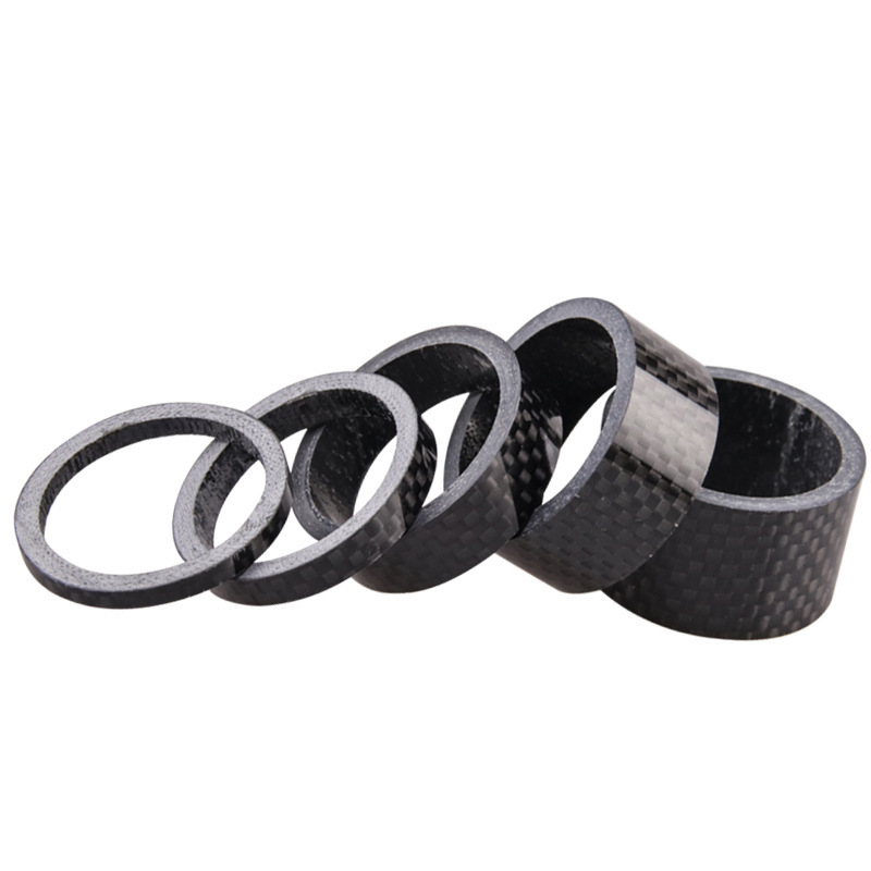 3K Carbon Fiber Headset Spacer Set 28.6mm for MTB Road Bike Fork Ultra Lightweight Bicycle Stem Riser Ring Fiber MTB Spacer