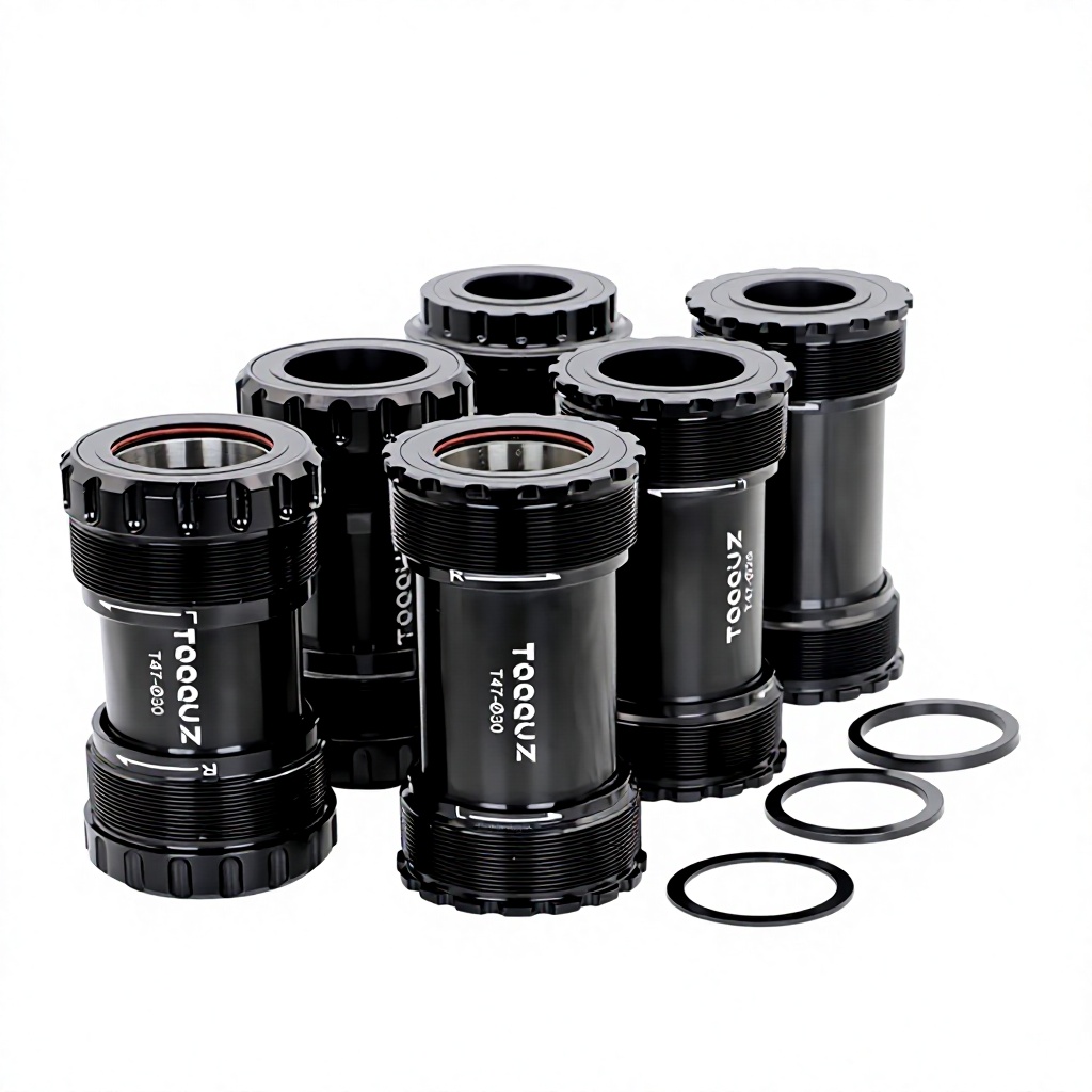 T47 Thread in Bicycle Bottom Bracket Ceramic Bearing CNC Anodized Aluminum Alloy Housing for Hollow Crankset Threaded Bike BB